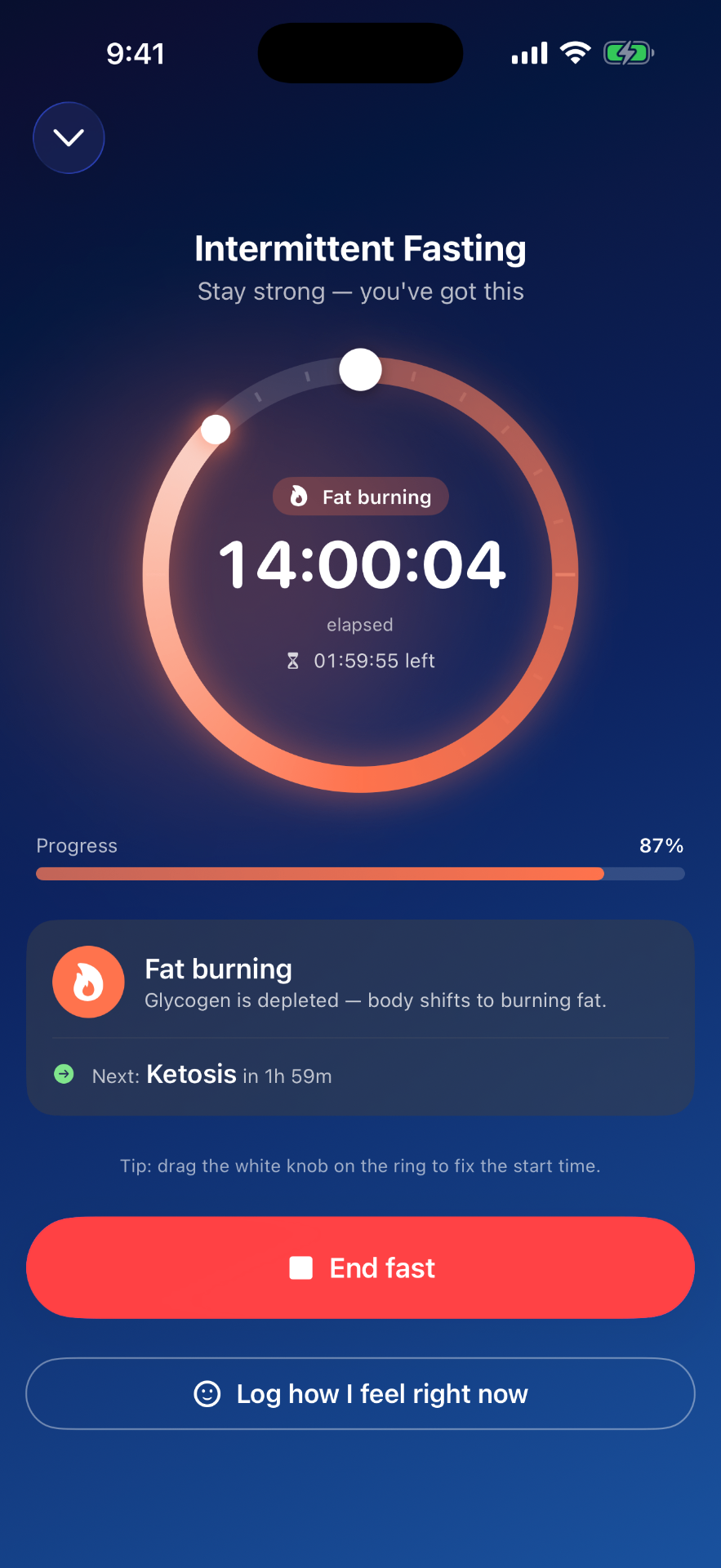 Intermittent fasting screen