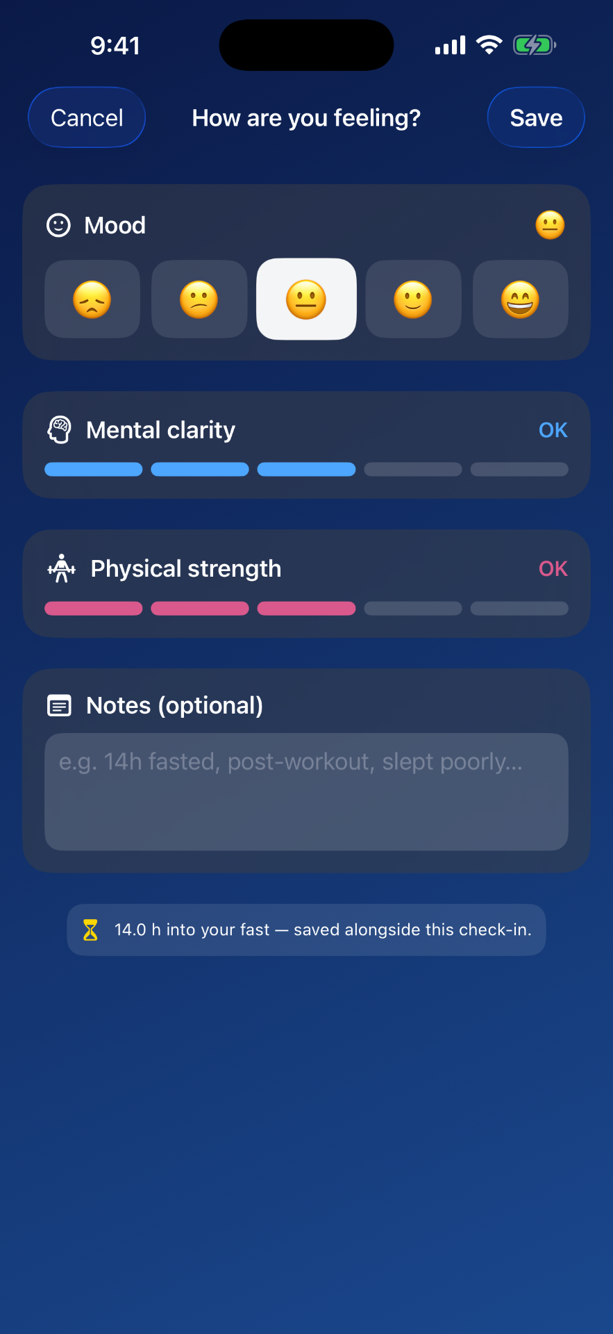Daily mood check-in